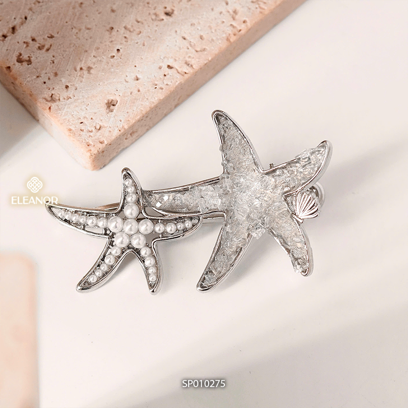 Kẹp tóc nữ Eleanor Accessories hình sao biển vỏ sò ngọc trai nhân tạo phụ kiện tóc mái 10275