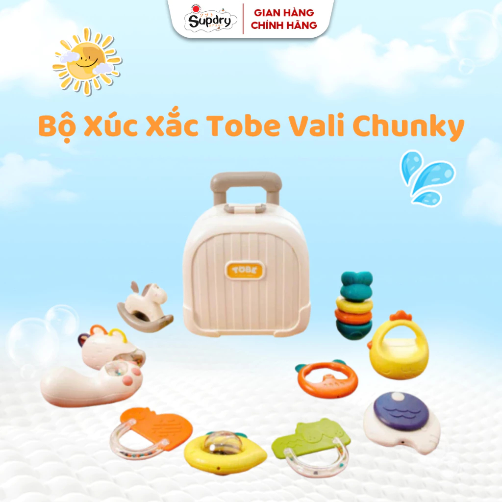 Bộ Đồ Chơi Xúc Xắc Tobe 10 Chi Tiết - Bộ Xúc Xắc Gặm Nướu Cho Bé (QT)