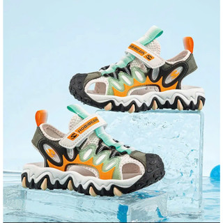 Sandal bé trai HOBIBEAR AU8173 Green khóa dán có đế EVA êm chân chống trơn trượt
