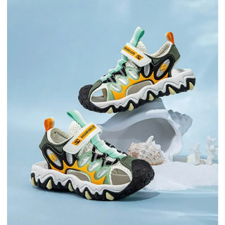 Sandal bé trai HOBIBEAR AU8173 Green khóa dán có đế EVA êm chân chống trơn trượt