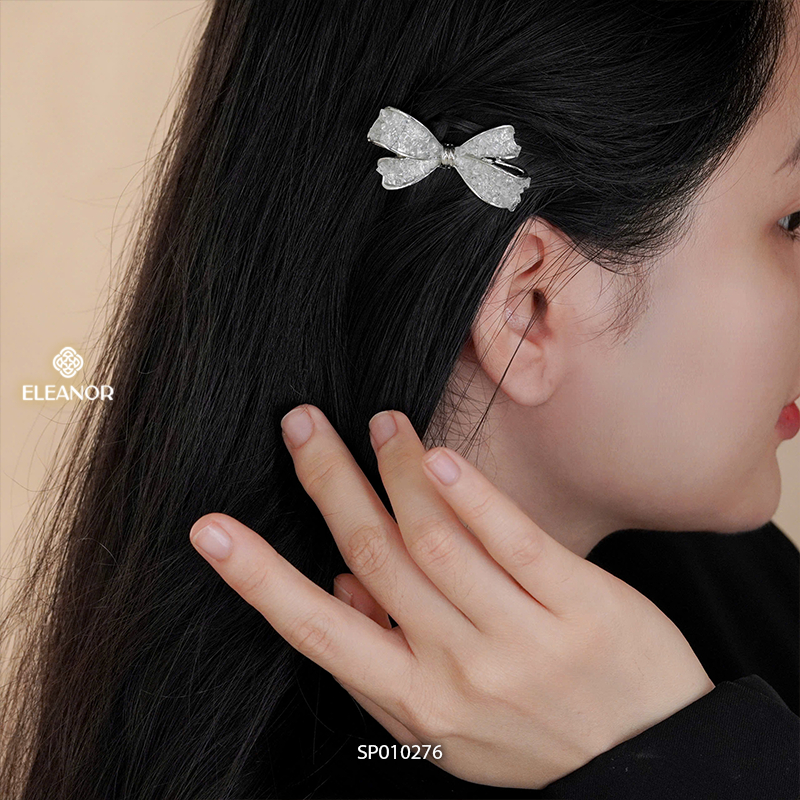 Kẹp tóc nữ Eleanor Accessories hình nơ đính đá lấp lánh phụ kiện tóc kẹp tóc mini 10276