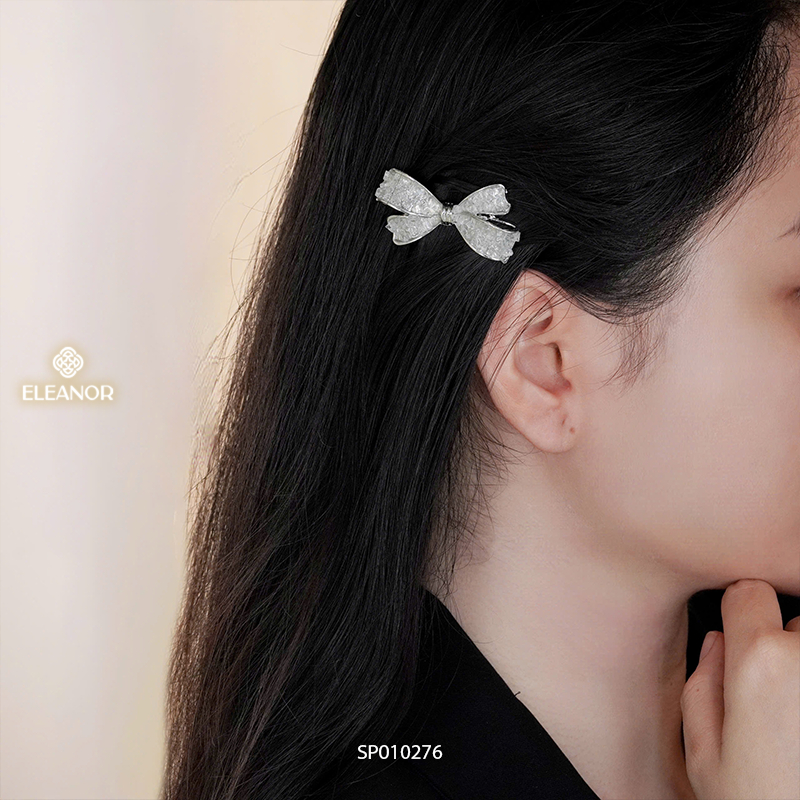 Kẹp tóc nữ Eleanor Accessories hình nơ đính đá lấp lánh phụ kiện tóc kẹp tóc mini 10276