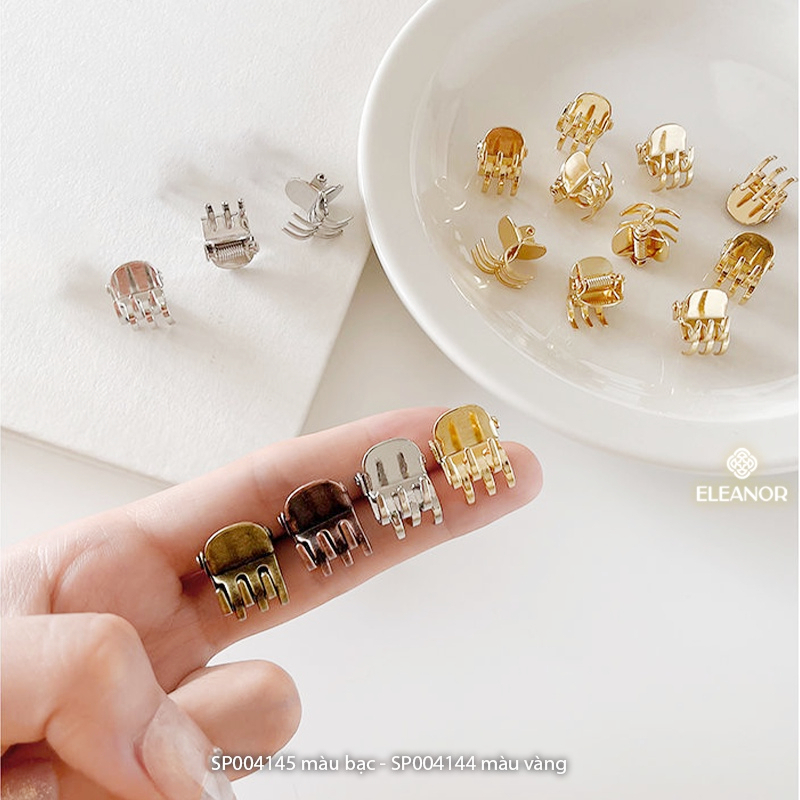 Kẹp tóc mái nữ mini Eleanor Accessories càng cua ba răng phụ kiện tóc 4144