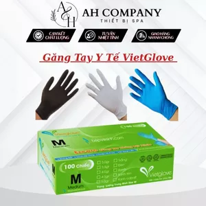 Găng Tay Cao Su, Găng Tay Không Bột Vietglove 1 Hộp 100 Chiếc Nitrile Ezcare Sử Dụng An Toàn Cho Da