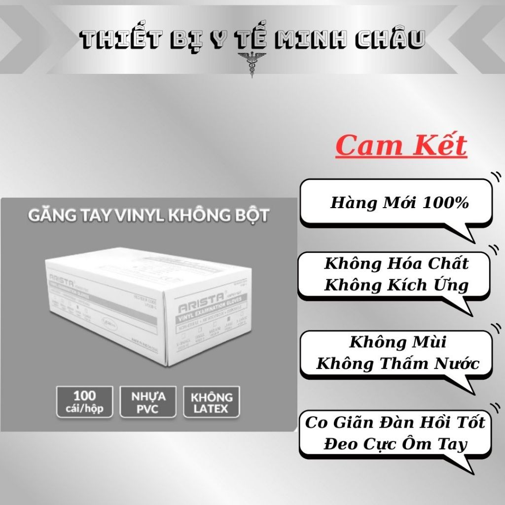 Găng tay trong suốt Vinyl, Găng tay không bột siêu dai  chuyên dùng spa, phun xăm thẩm mỹ, dưỡng sinh, gội đầu