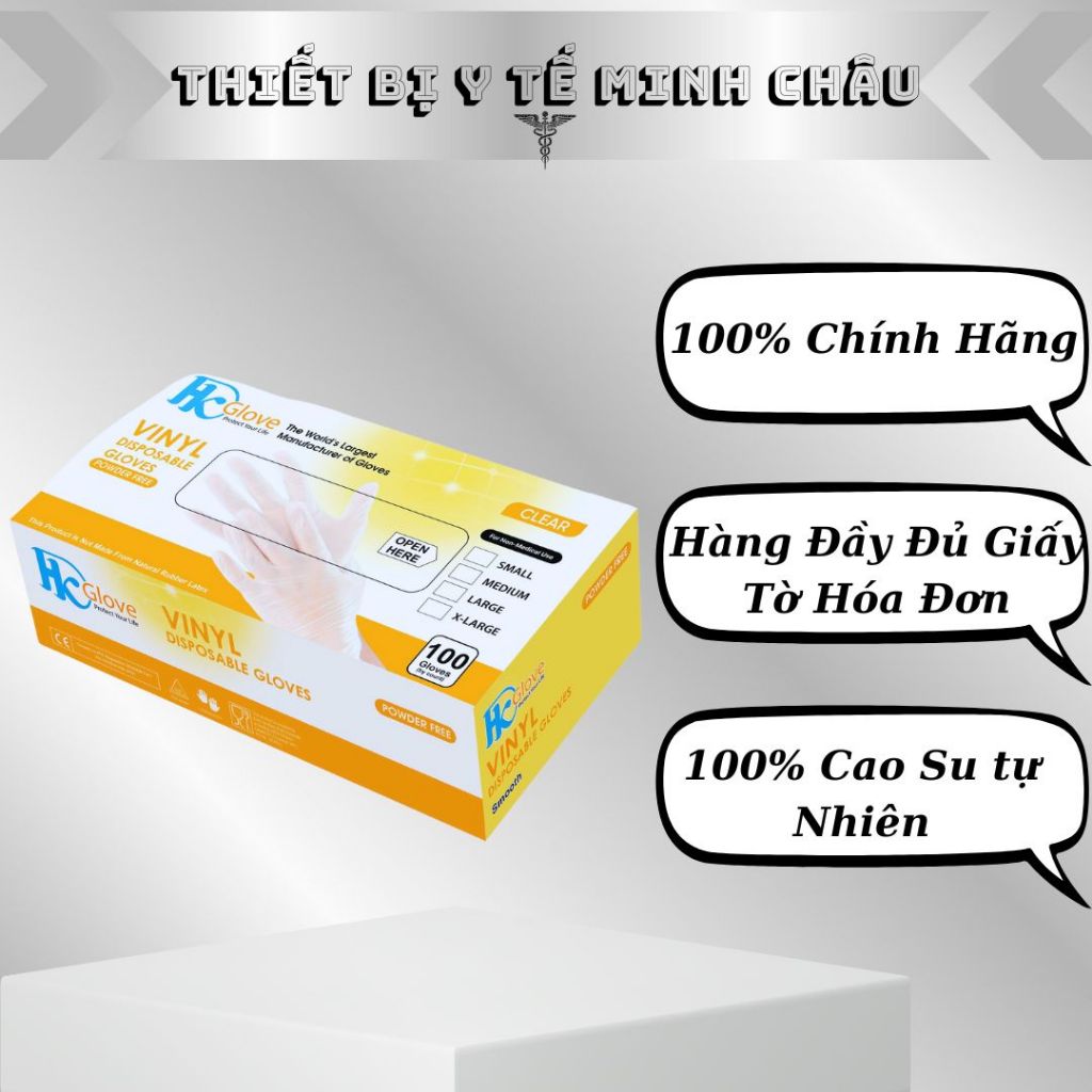 Găng tay trong suốt Vinyl, Găng tay không bột siêu dai  chuyên dùng spa, phun xăm thẩm mỹ, dưỡng sinh, gội đầu