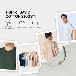 Áo thun nam TShirt Basic Cotton 100% 220gsm dày dặn mềm mại Coolmate