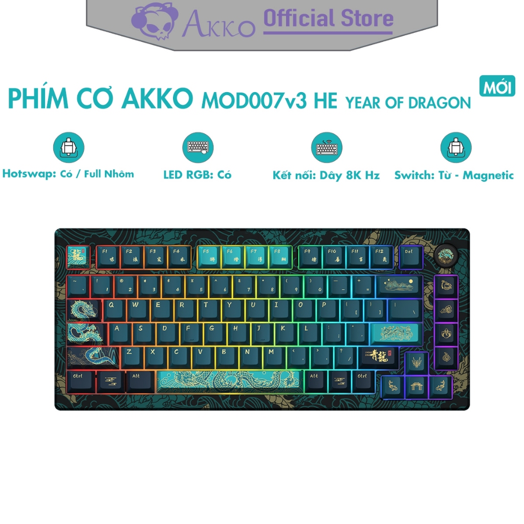 Bàn phím cơ AKKO MOD007v3 HE Year of Dragon [ Hotswap / RGB / USB TypeC ...