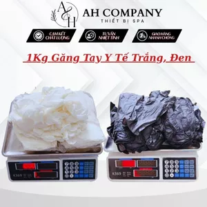 1 Kg Găng Tay Cao Su , Găng Tay Không Bột Nitrile Trắng, Đen Sử Dụng An Toàn Cho Da