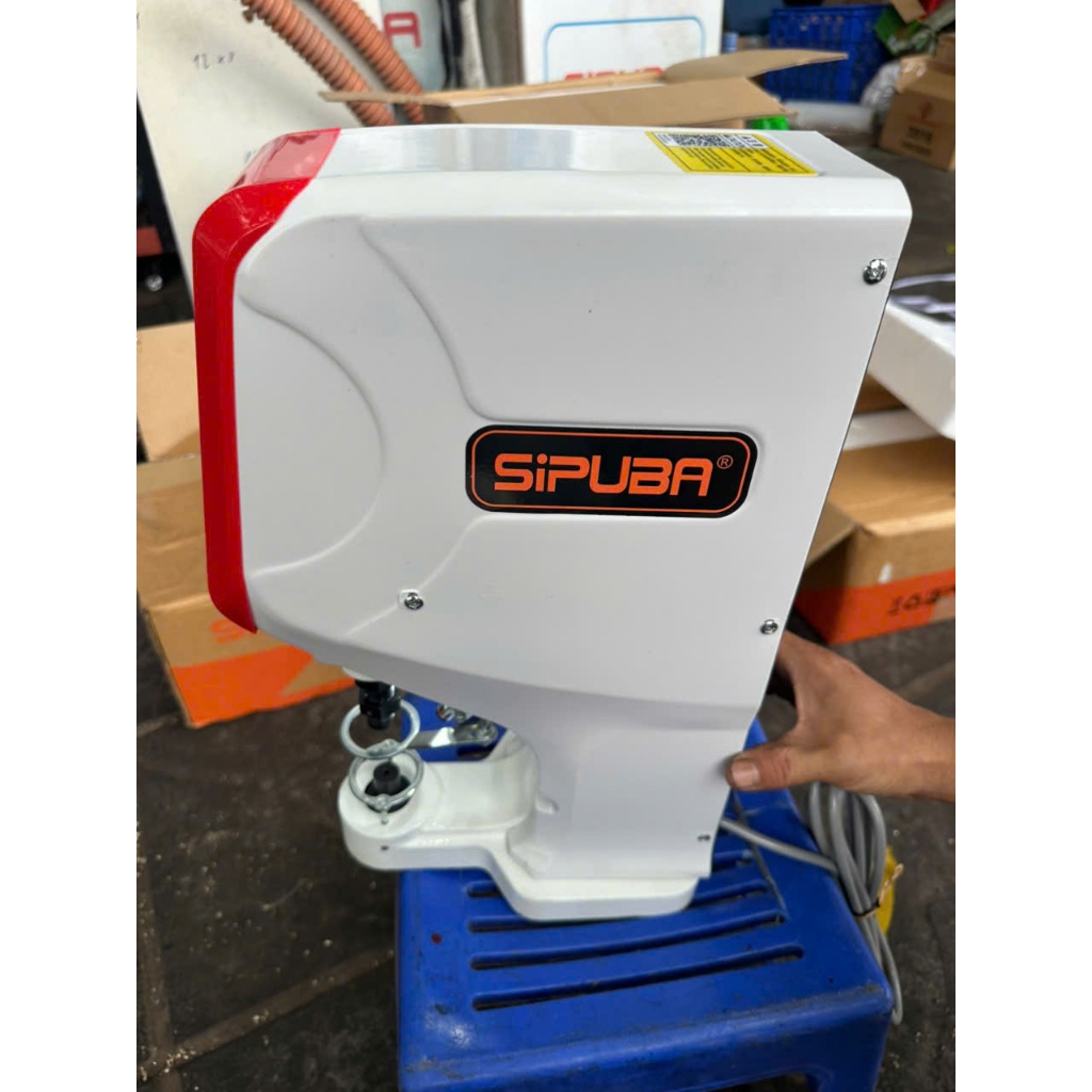 Máy Dập Cúc Điện Tử SIPUBA 818T – Cảm Biến Chống Giật Tay, Kèm Đầu Máy + Chân + Mặt Bàn
