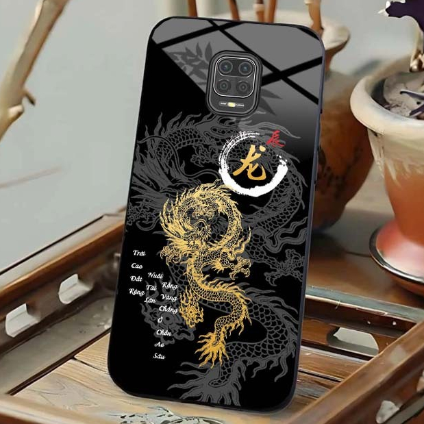 Ốp Lưng Cho XIAOMI REDMI NOTE 9, NOTE 9S, NOTE 9 PRO Mặt Lưng Kính Cường Lực 12 Con Giáp Thư Pháp