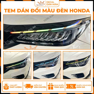 Tem dán đổi màu đèn Honda City 2022-2026 (1 bộ 2 bên) - Decal cao cấp không phai màu không để lại keo