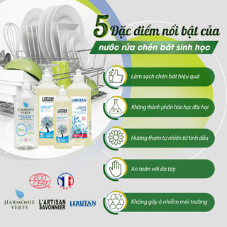 Nước rửa bát, rửa chén sinh học đậm đặc hữu cơ an toàn với da tay, làm sạch hiệu quả