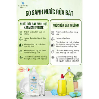 Nước rửa bát, rửa chén sinh học đậm đặc hữu cơ an toàn với da tay, làm sạch hiệu quả