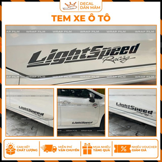 Tem xe ô tô chữ Lightspeed racing- Tem trang trí 2 bên sườn ô tô - Tem dán đa vị trí