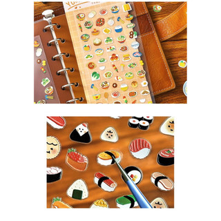 sticker hình đồ ăn, DIY, trang trí