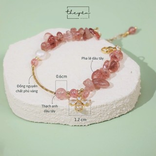Vòng Tay Nữ Thạch Anh Dâu Tây - Lắc Tay Phong Cách Hàn Quốc Nhẹ Nhàng, Sang Chảnh, Dễ Phối Đồ [Lisa]