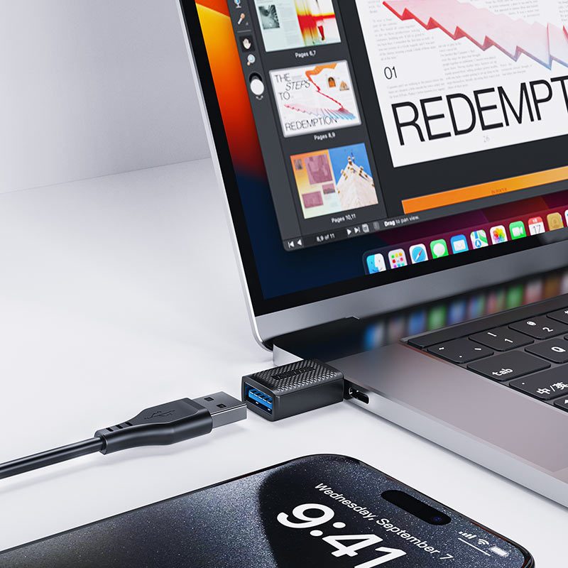 Bộ Chuyển Đổi Kéo Dài ACEFAST J1 USB-A Sang USB-C Hỗ Trợ Truyền Dữ Liệu & Sạc Nhanh