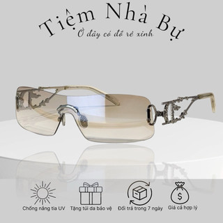 Mắt kính y2k Bự Store nữ dáng hiphop thời trang cá tính màu ombre khói mẫu mới của năm 2048