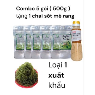 Combo 5 gói ( 500g ) Rong nho AGS Việt Nam - tặng 1 chai sốt mè rang - Loại 1