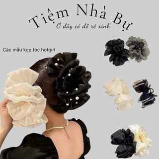Các mẫu kẹp tóc nhiều lớp họa tiết xinh xắn tiểu thư cho chị em