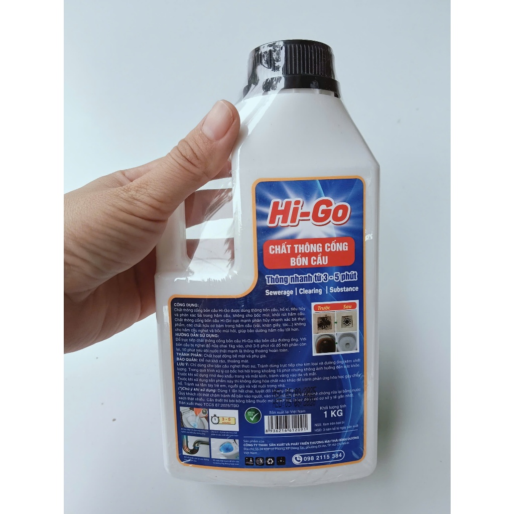 Bộ - Combo 3 Chai Chấthông Cống Và Bồn Cầu Hi Go 1Kg