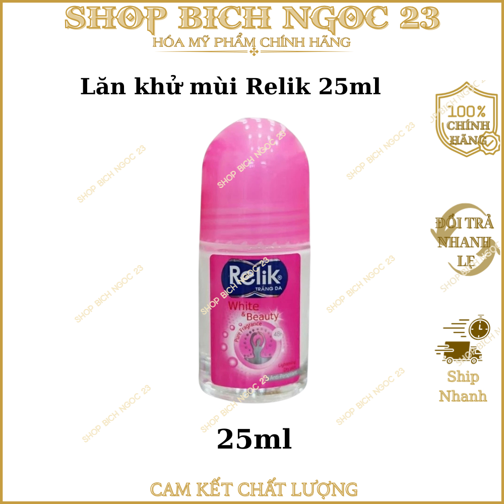 Lăn khử mùi Relik White & Beauty 25ml và 50ml dành cho nữ