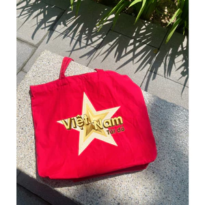 Túi tote màu đỏ có khóa kéo Việt Nam tôi đó túi vải canvas Yêu nước Việt Nam đeo vai đi chơi đi học 35x40cm tuid0226