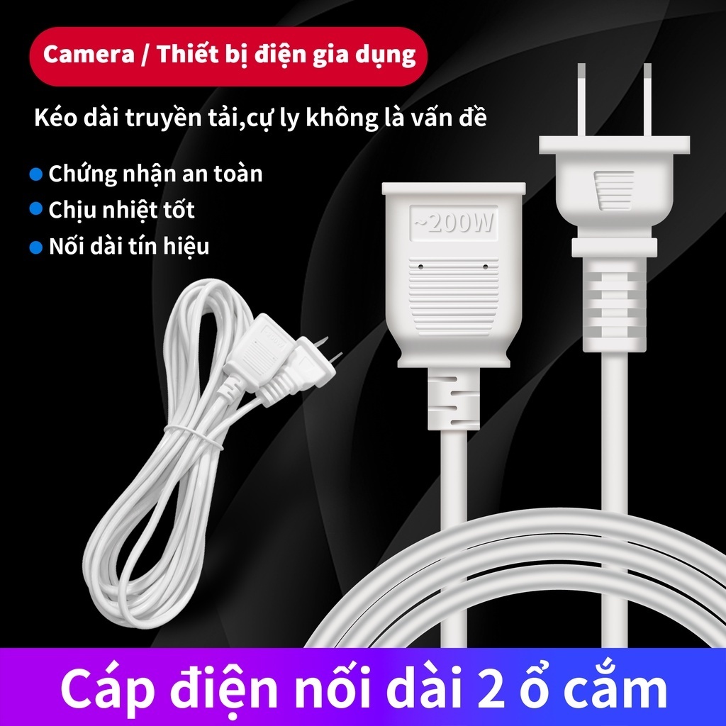 Dây nguồn cao cấp dài 3 mét dùng cho camera quan sát (màu ngẫu nhiên)