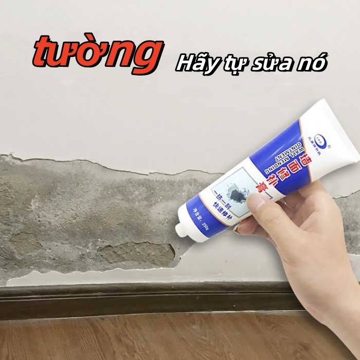 Tuýp Keo Vá Tường, Trám Vết Nứt, Khe Hở Trên Bề Mặt Tường Đa Năng (250g) - Chống Mốc Ẩm Làm Sạch Tường