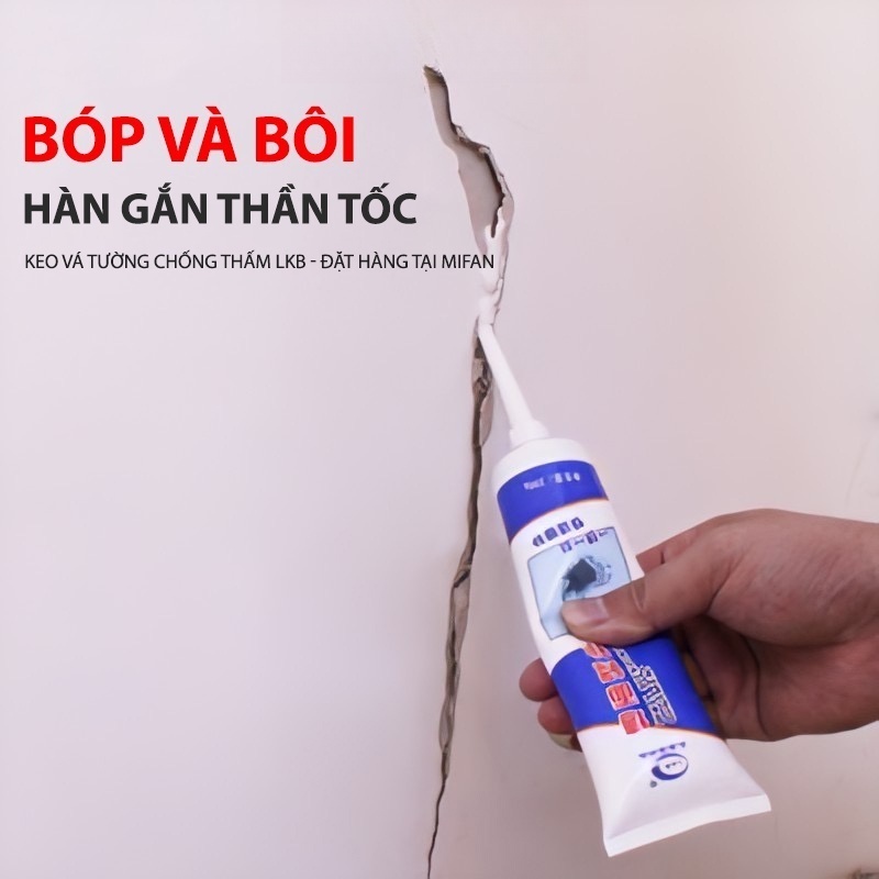 Tuýp Keo Vá Tường, Trám Vết Nứt, Khe Hở Trên Bề Mặt Tường Đa Năng (250g) - Chống Mốc Ẩm Làm Sạch Tường