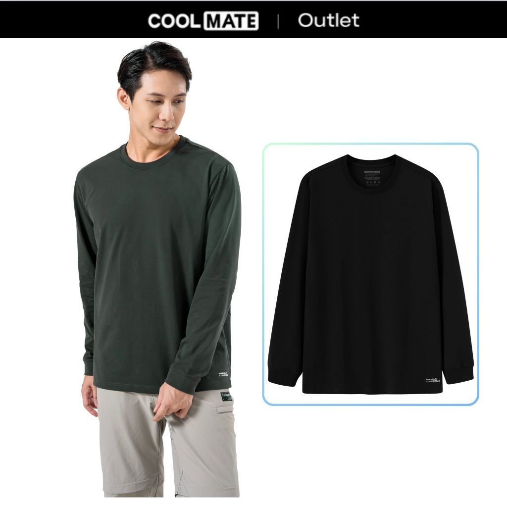 [Voucher 49%] [Coolmate Outlet- Không đổi trả] Áo thun nam dài tay thu đông Cotton Compact Premium chống nhăn