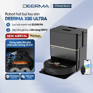Robot hút bụi lau sàn đa năng Deerma X80 Ultra phiên bản nâng cấp lực hút 23.000Pa tự động sấy khô giẻ lau - BH 24 tháng