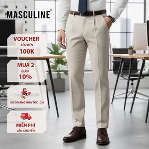 Quần kaki nam Masculine cao cấp, chất liệu cotton thoáng mát, kiểu dáng ôm sát thời thượng - KL23.1