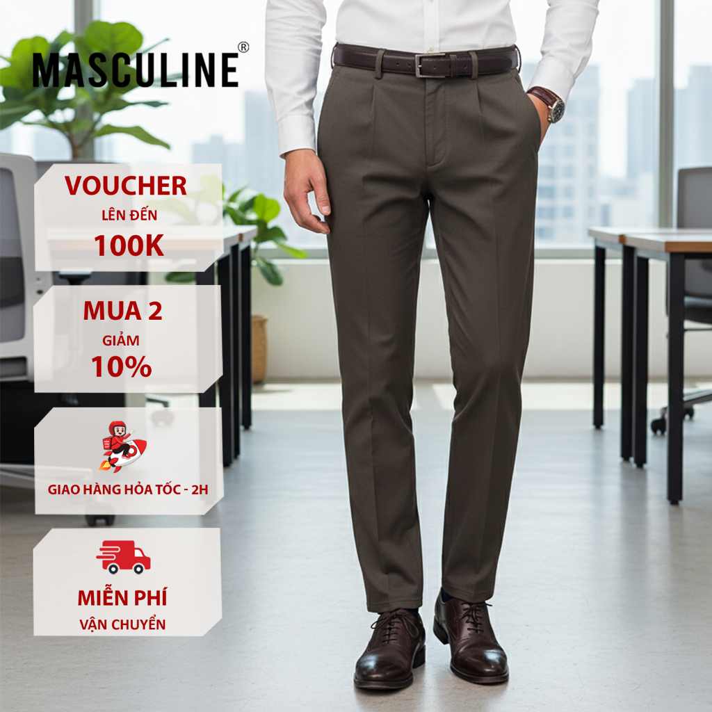 Quần kaki nam Masculine cao cấp, chất liệu cotton thông thoáng - KL23.2