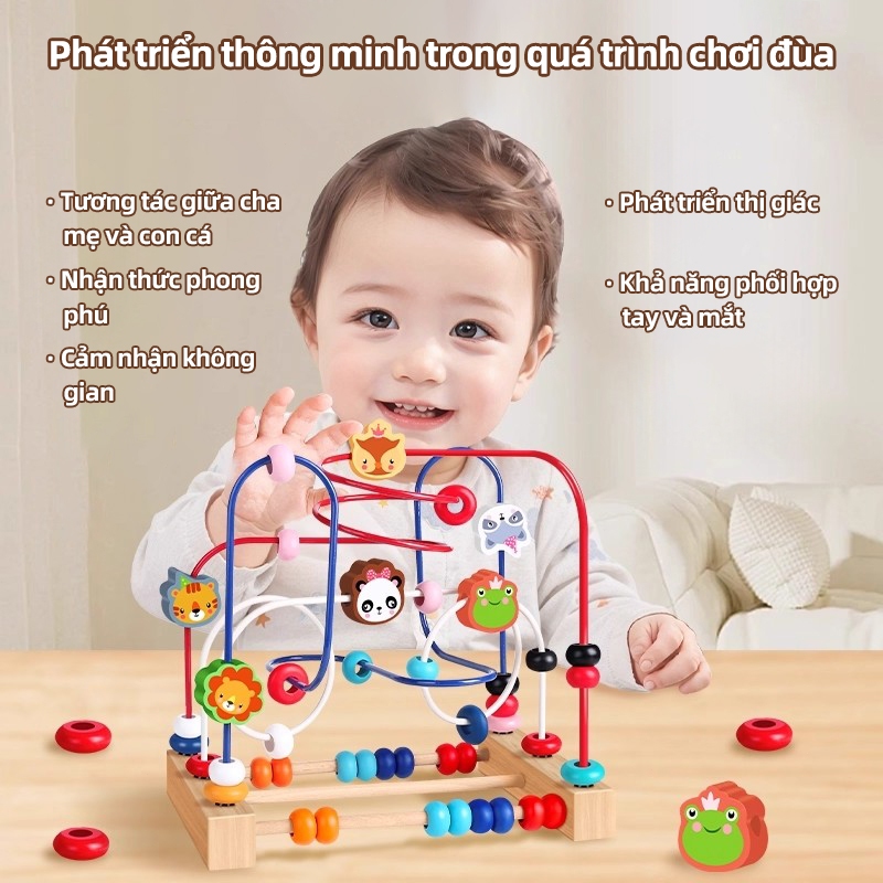 Đồ chơi xâu chuỗi AYYKX,phát triển tư duy, rèn luyện sự khéo léo, đồ chơi giáo dục sớm an toàn, màu sắc bắt mắt