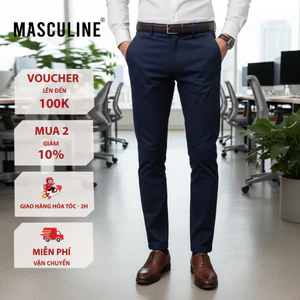 Quần kaki nam cao cấp MASCULINE, Quần vải kaki kiểu dáng slim fit, dễ dàng phối đồ - MK22.2