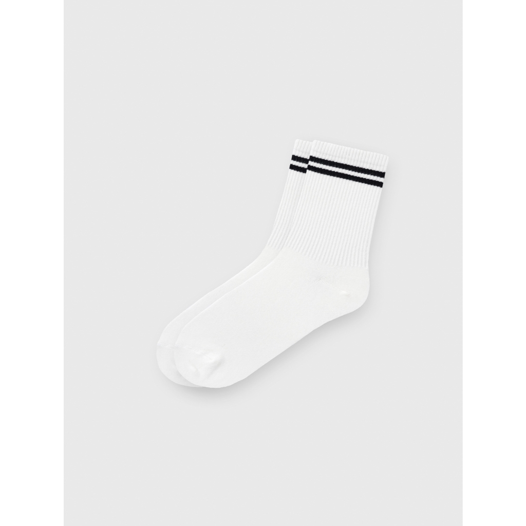 Tất nữ CANIFA cổ cao họa tiết kẻ thể thao chất cotton pha mềm mại thoáng khí 6AK26A001