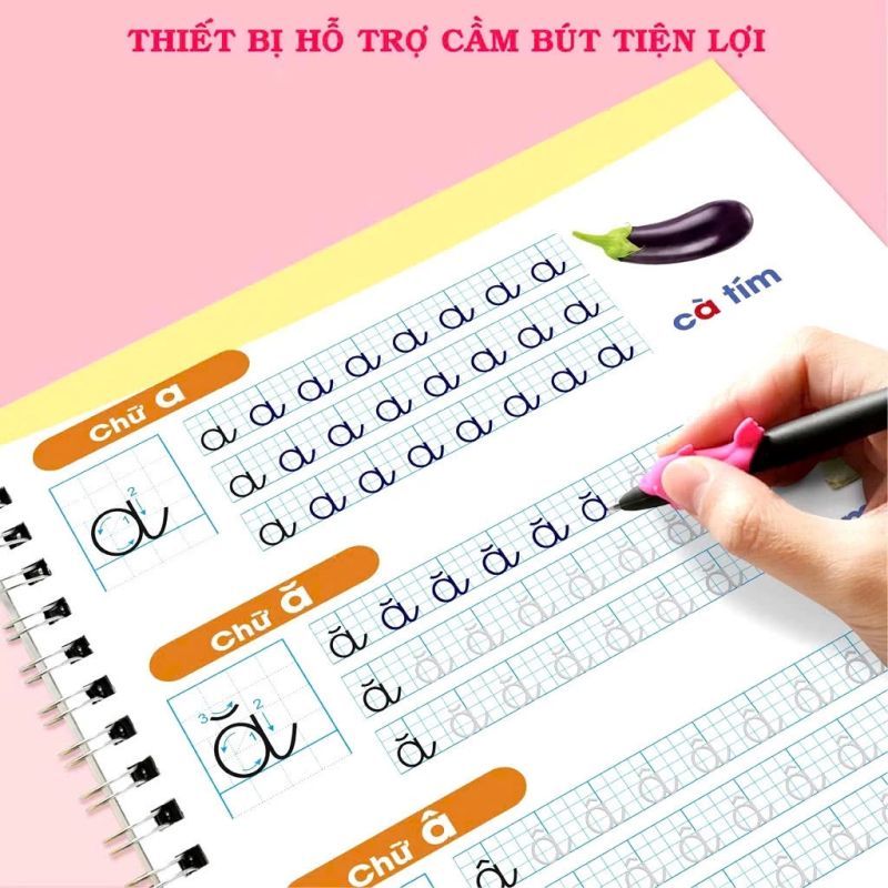 4 cuốn sách + 5 bút Ma thuật thực hành Copybook miễn phí lau Children's Ma thuật Ma thuật viết dán Phiên bản tiếng Anh