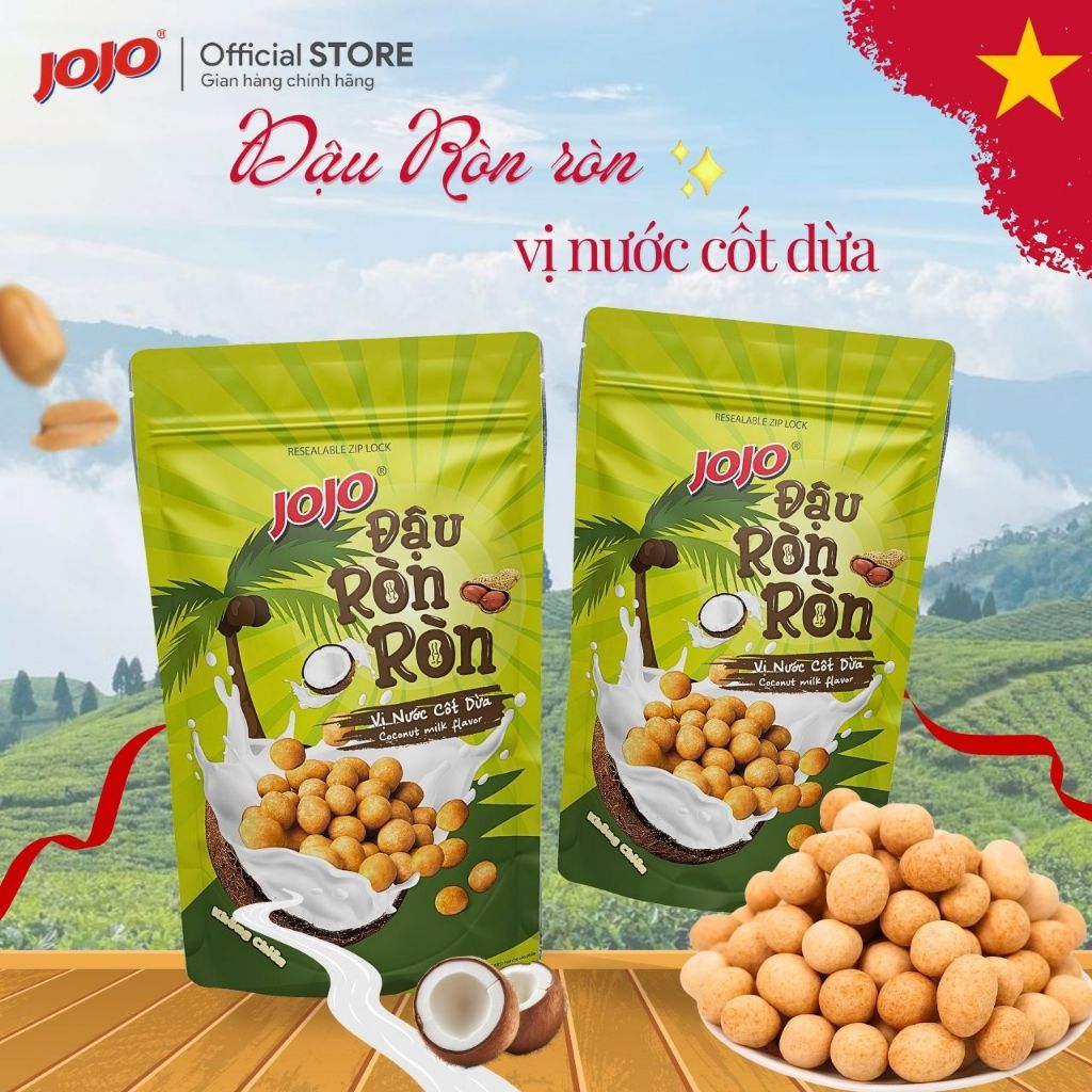 Đậu Phộng Vị Nước Cốt Dừa Ròn Ròn JOJO 70G - Snack Ăn Vặt Đậu Phộng ...