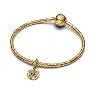 Charm Treo Pandora Mạ Vàng 14K Chip Poker Số 7 May Mắn