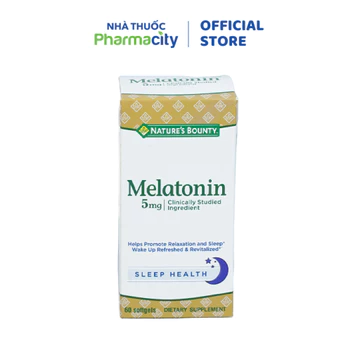 Viên uống Natures Bounty Melatonin hỗ trợ điều hòa giấc ngủ, giảm căng thẳng(Hộp 60 viên)