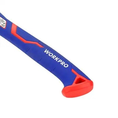 Búa rìu 600g, cán bọc cao su WORKPRO WP241043, lưỡi rìu bằng thép rèn sắc bén, bền bỉ - Hàng chuẩn chính hãng