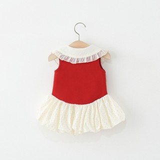 Đầm bí xòe sát nách cổ dún bèo thun cotton mỏng mùa hè cho bé gái 6th-3 tuổi D1189 Bí Ngô Nhỏ