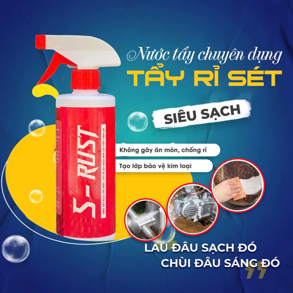 Nước Tẩy Rỉ Sét SRUST 400ml – Đánh Bay Rỉ Sét Sắt Thép Sắt Thép, Inox, Xe Máy, Ô Tô Nhanh Chóng