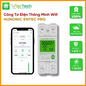 Công Tơ Điện Tử Thông Minh HUNONIC ENTEC 63A-Đo Điện Năng Tiêu Thụ - Cảnh Báo Khi Quá Tải Điện