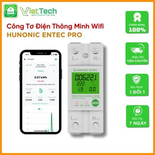 Công Tơ Điện Tử Thông Minh HUNONIC ENTEC 63A-Đo Điện Năng Tiêu Thụ - Cảnh Báo Khi Quá Tải Điện