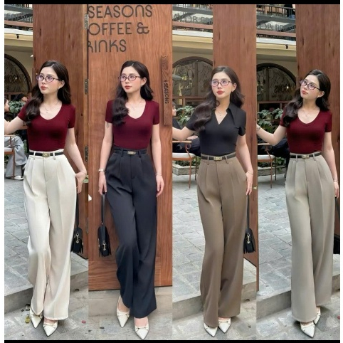 Quần BIGSIZE NỮ Ống Suông Lưng Cao, Quần Ống Rộng Vải Gold Nhật Hàng Cao Cấp Mềm Mướt, Dáng Dài 100cm