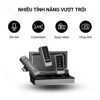 Micro Thu Âm Không Dây GoChek ULTRA S24 Tích Hợp 2 Chân Cắm, Sử Dụng Live, Quay, Ghi Âm, BH 24 Tháng