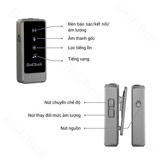 Micro Thu Âm Không Dây GoChek ULTRA S24 Tích Hợp 2 Chân Cắm, Sử Dụng Live, Quay, Ghi Âm, BH 24 Tháng